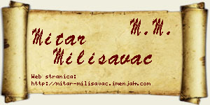 Mitar Milisavac vizit kartica